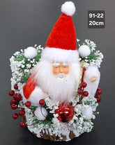 Decorațiune Crăciun Moș Crăciun în coș cu glob roșu - 20cm